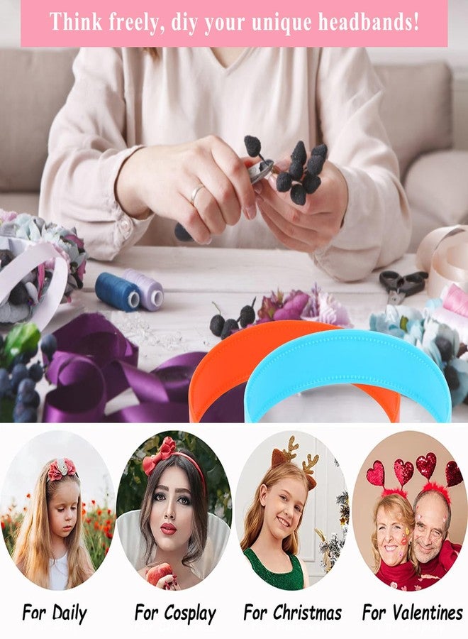 Wecoe Headbands for Girls Women 10pcs 1 Inch Wide Plastic Headbands with Teeth Plain Colorful Hard Head Bands Hairbands Diy Crafts Hair Accessories for Women & Girls - Image 4